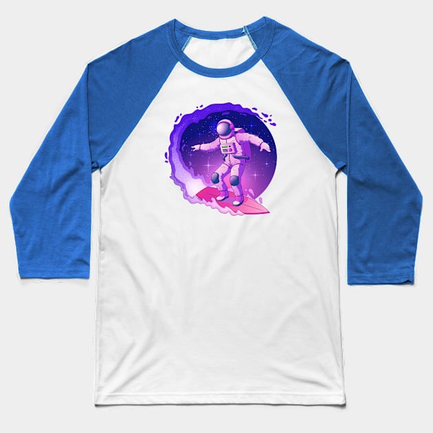 Space Surfing Baseball T-Shirt by salimax